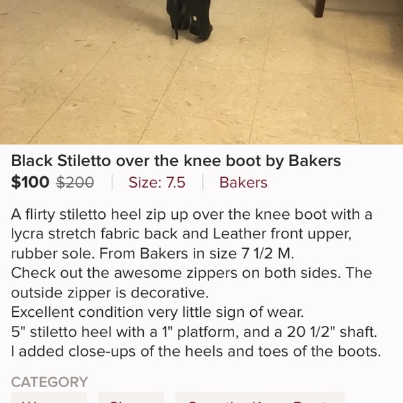 Baker Knee-high leather stilettos - Picture 8 of 8